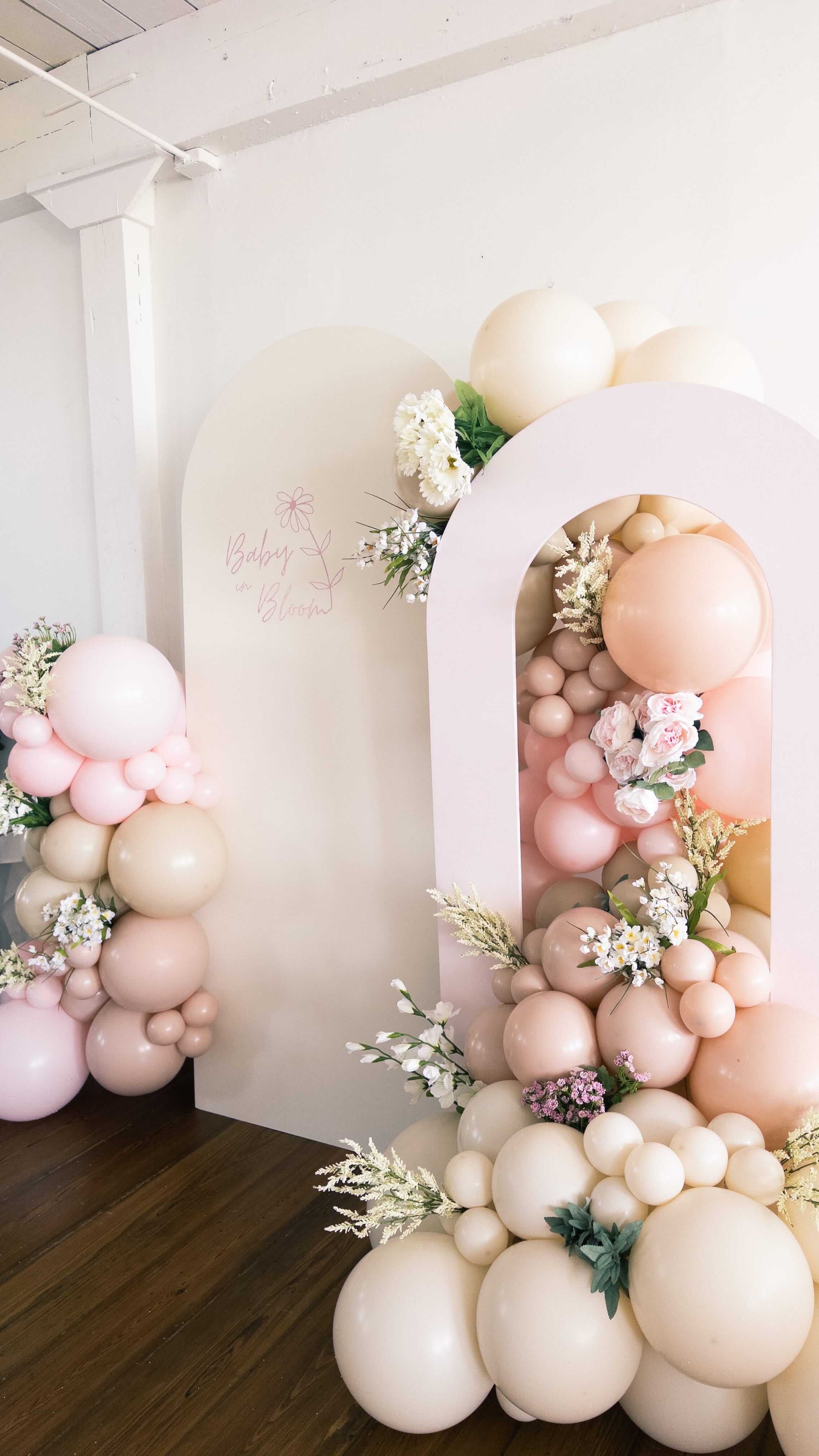 Balloon Backdrop Atlanta | Pink and Flowers | Confetti Jar