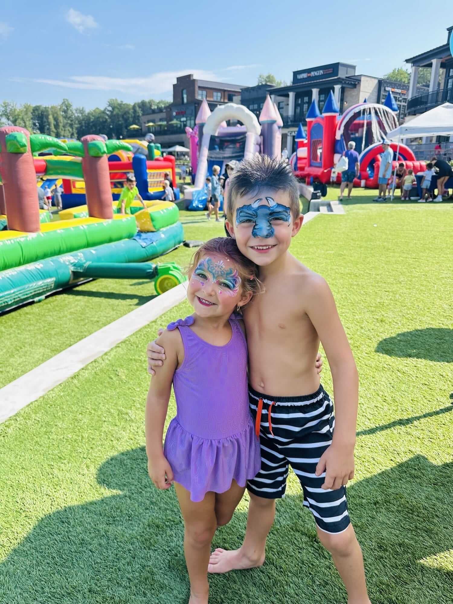 Boy and Girl with Face Painting Alpharetta Georgia | Confetti Jar