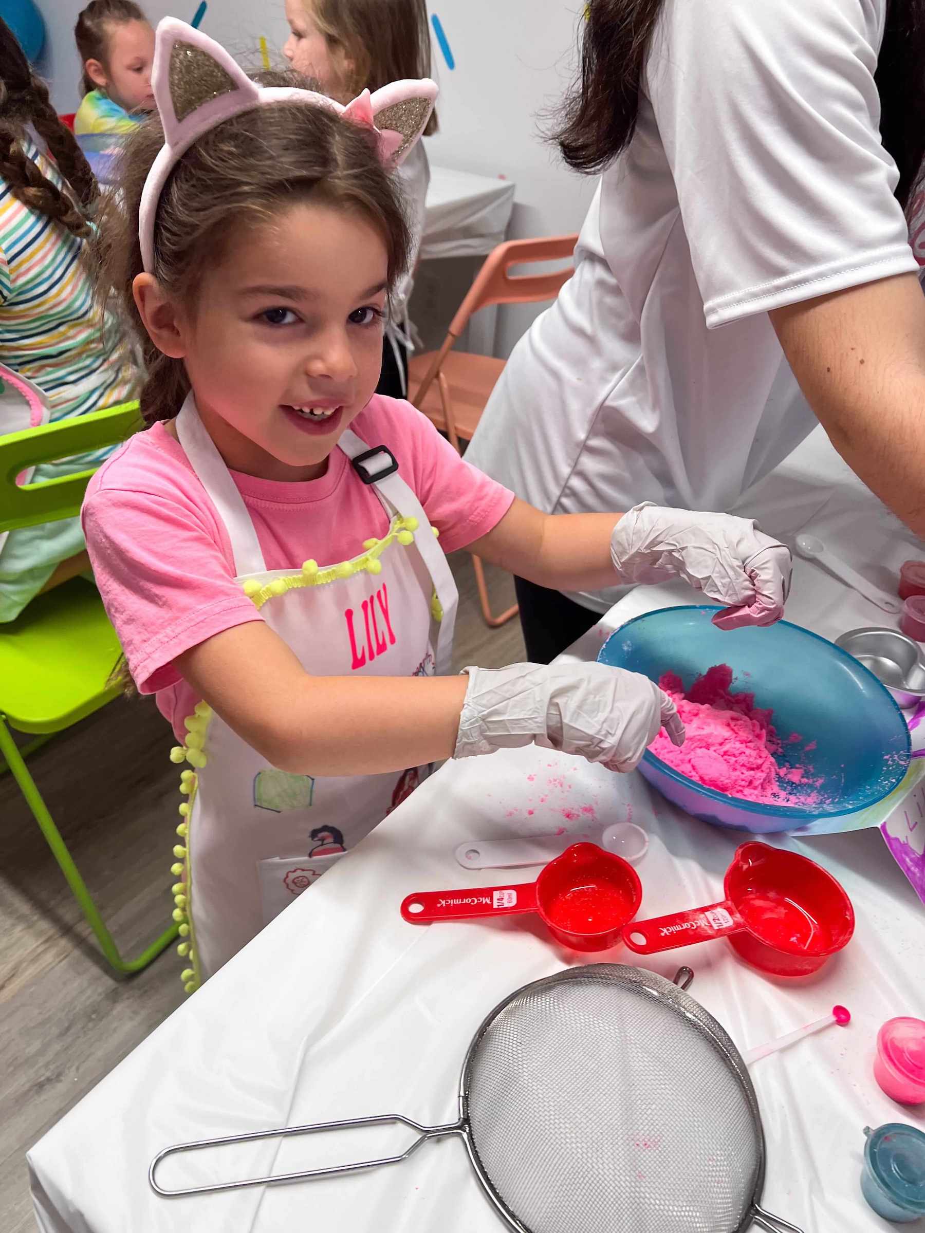 Girl Making Craft at Birthday Party in Roswell | Confetti Jar
