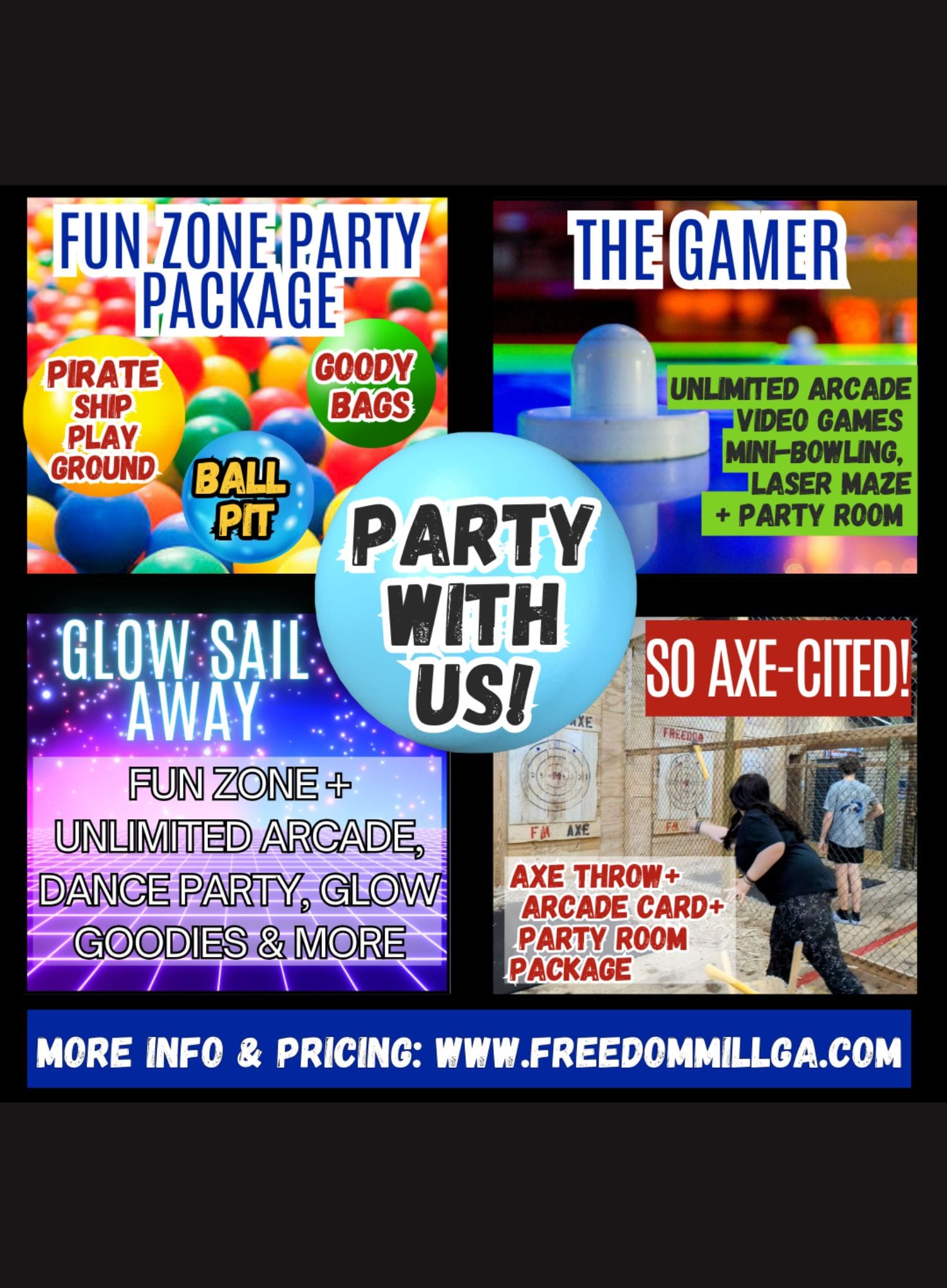 Fun Zone at Freedom Mill Party Packages | Confetti Jar