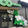 Green and White Balloon Decor for Corporate Grand Opening in Atlanta | Confetti Jar