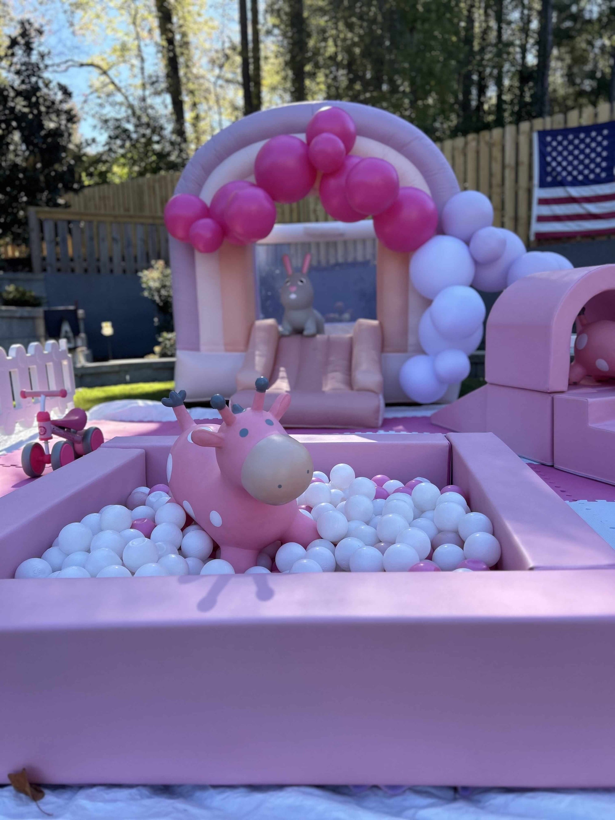 Pink Mini Bounce House and Soft Play Rental Atlanta | Confetti Jar