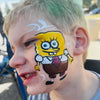 Boy with Spongebob Face Painting | Confetti Jar