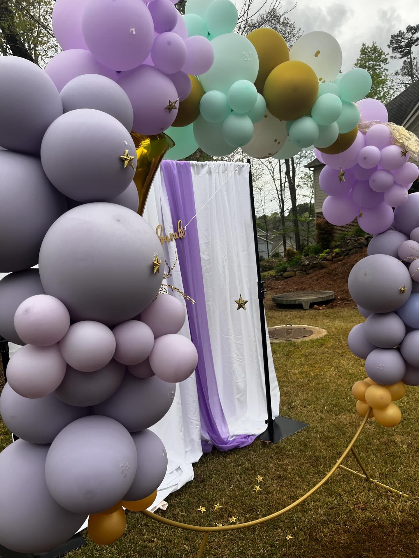 Purple Balloon Decor and Backdrop Alpharetta | Confetti Jar
