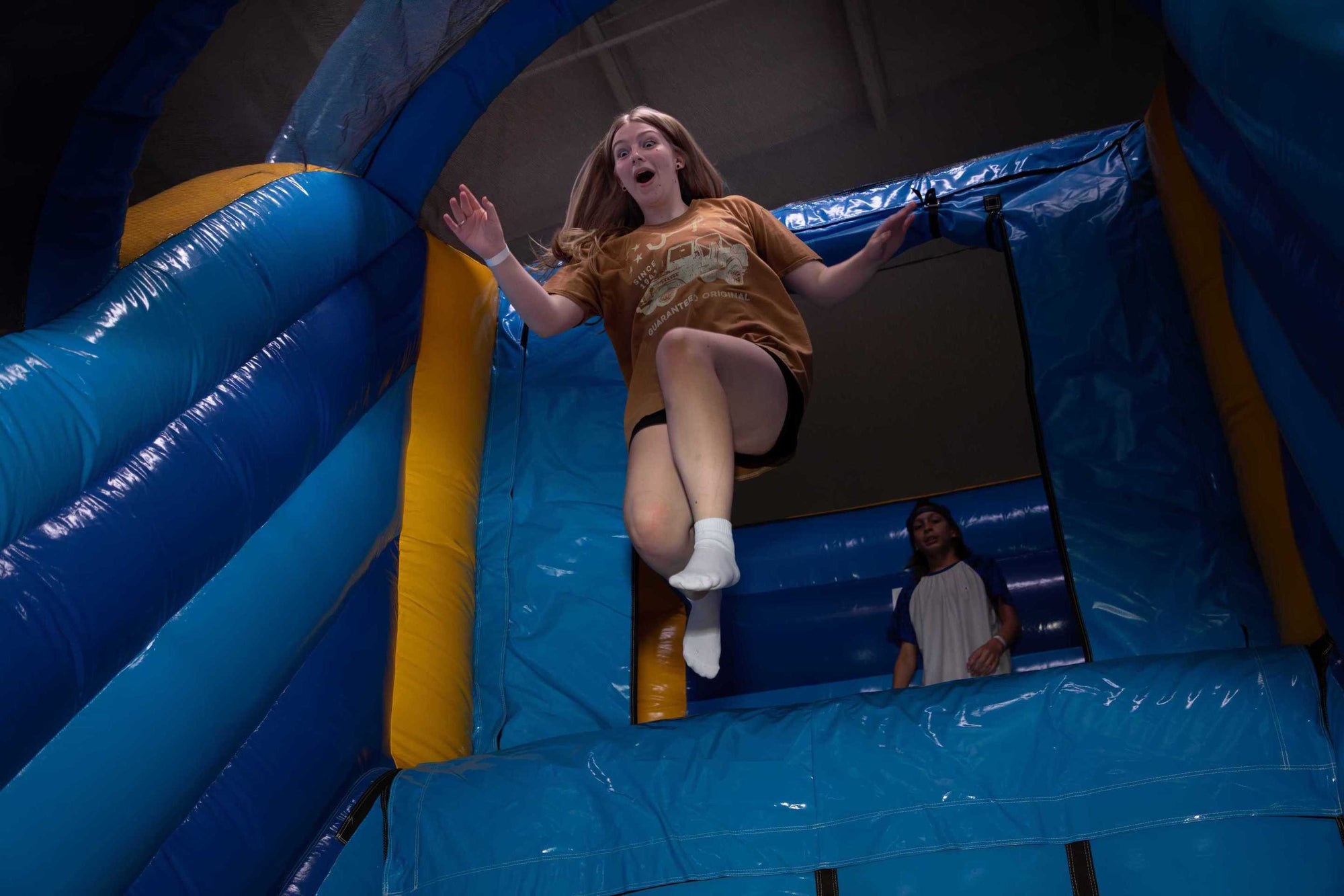 Vertigo Fun Park Alpharetta | Girl Jumping in Inflatable | Confetti Jar